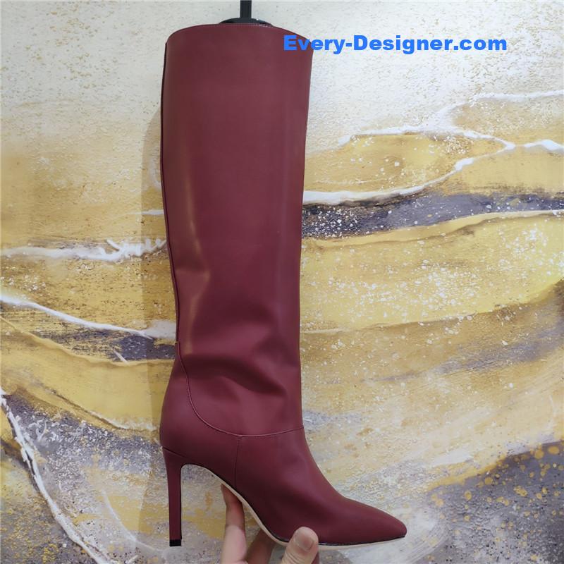 J1m*y Ch00 signature jc buckle chunky heel leather boots