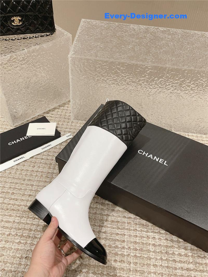 CC retro small round toe stitching design boots