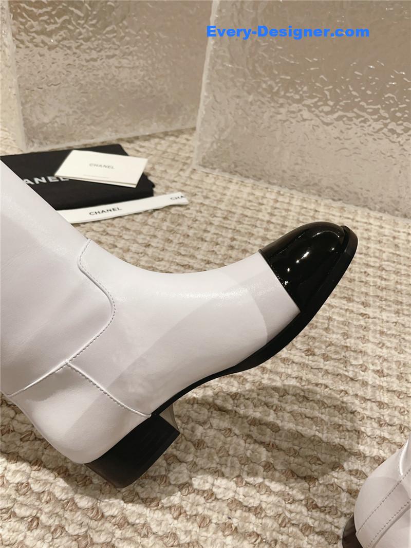 CC retro small round toe stitching design boots