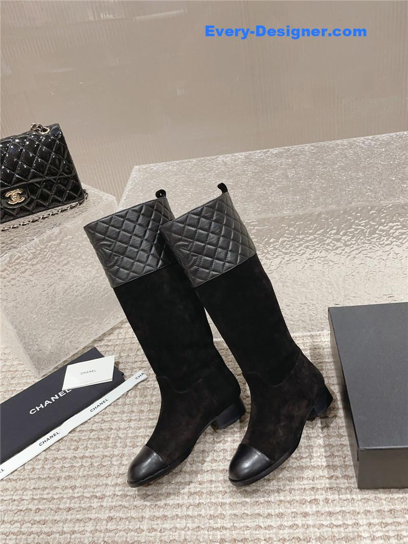 CC retro small round toe stitching design boots