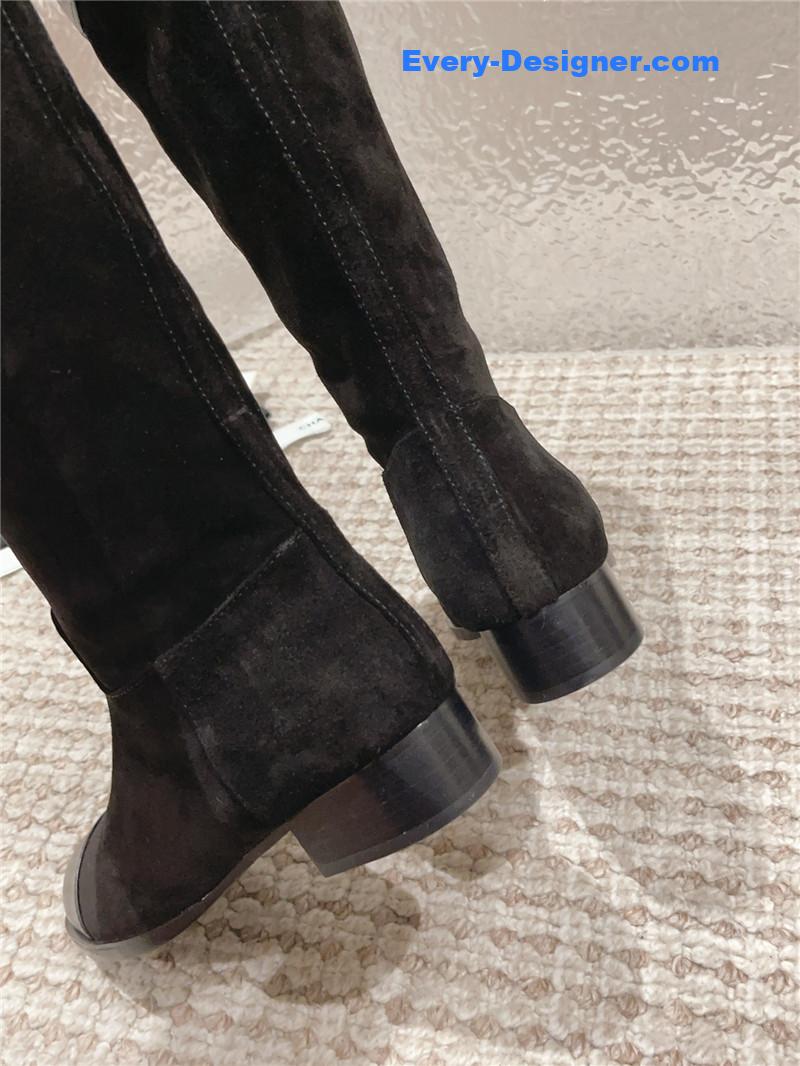 CC retro small round toe stitching design boots