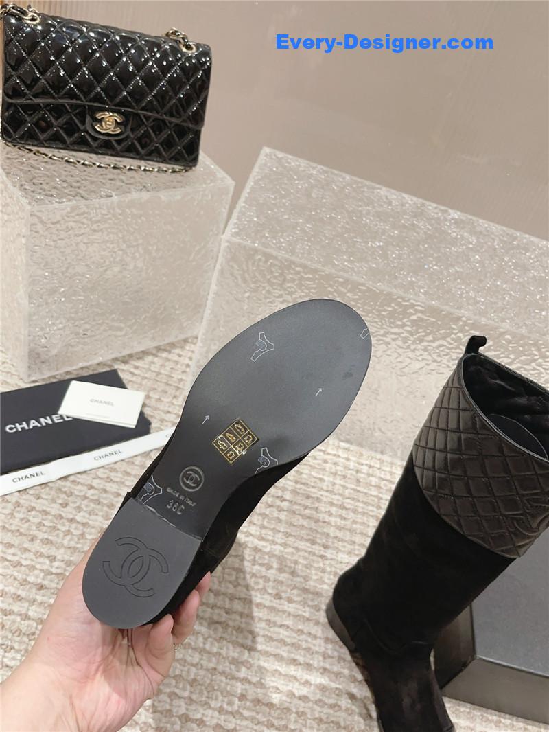 CC retro small round toe stitching design boots