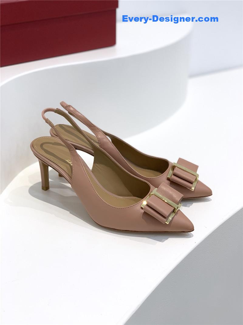 Salvatore Ferragamo pointed toe layered bow back sandals