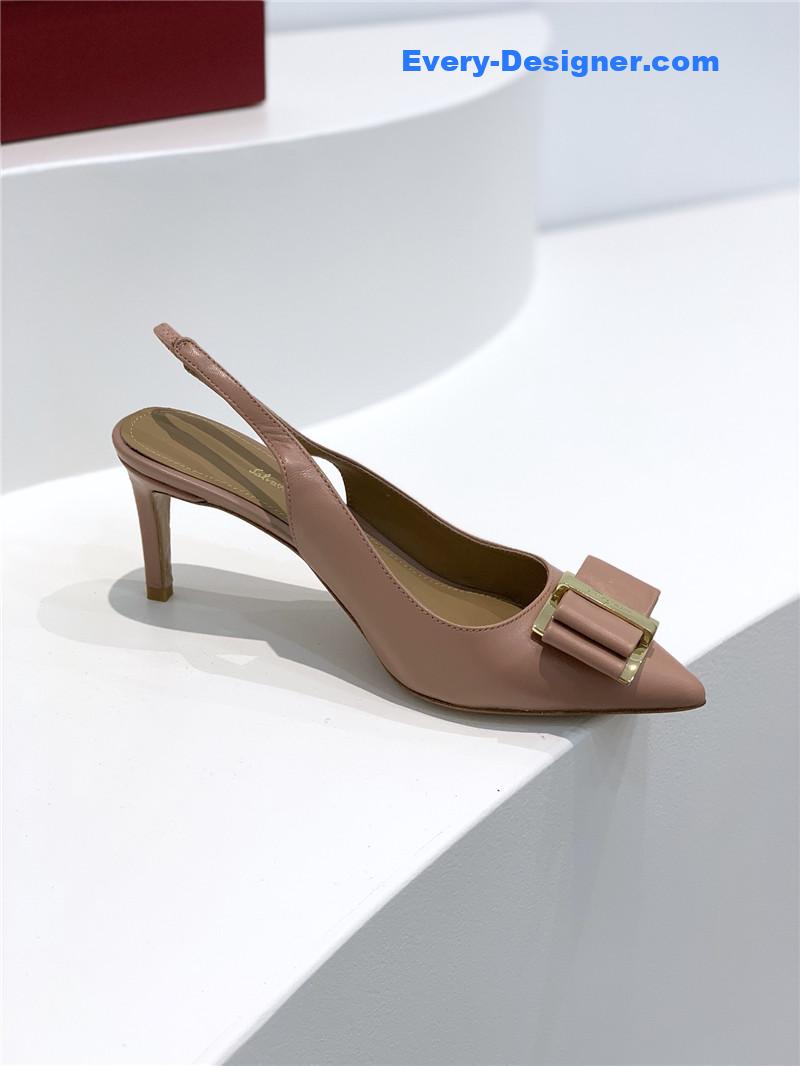 Salvatore Ferragamo pointed toe layered bow back sandals