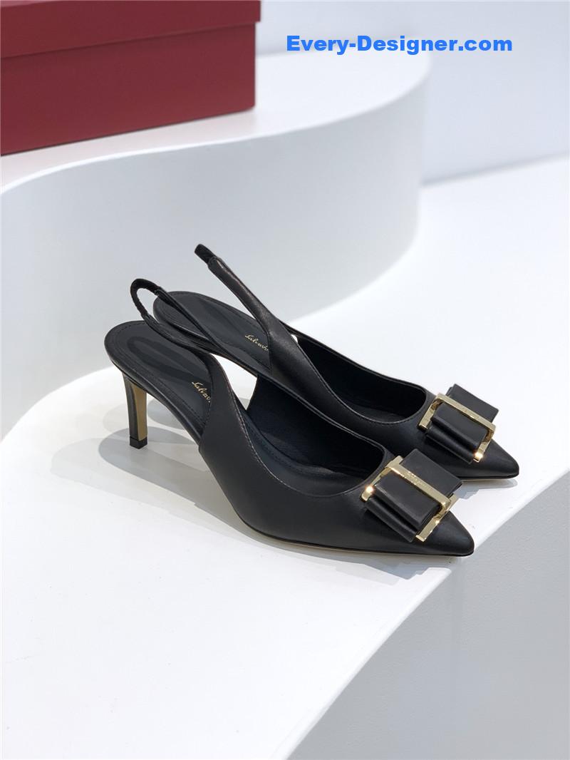 Salvatore Ferragamo pointed toe layered bow back sandals