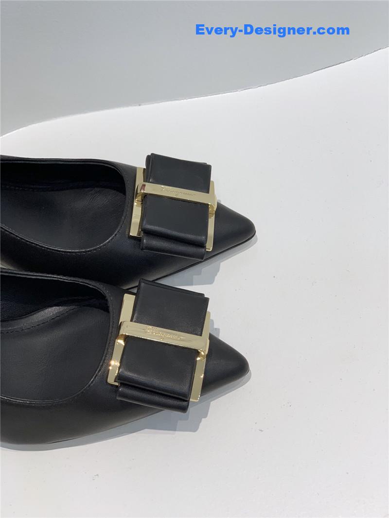 Salvatore Ferragamo pointed toe layered bow back sandals