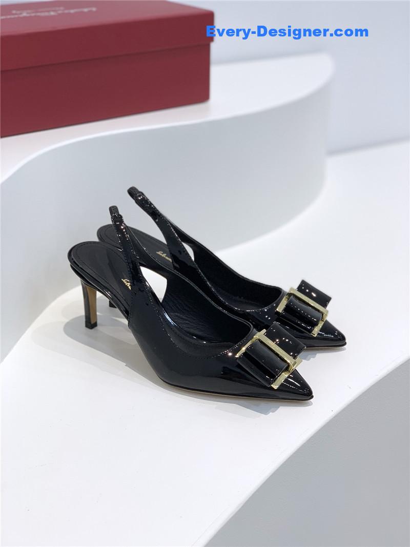 Salvatore Ferragamo pointed toe layered bow back sandals