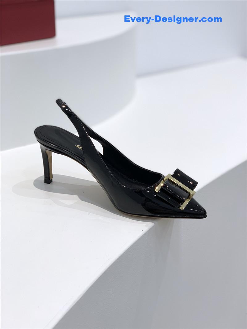 Salvatore Ferragamo pointed toe layered bow back sandals