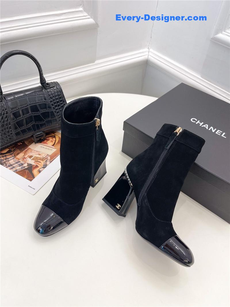 CC catwalk style pearl heel ankle boots
