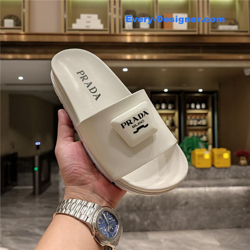 prada “trapezoid logo logo creative” bag buckle slippers