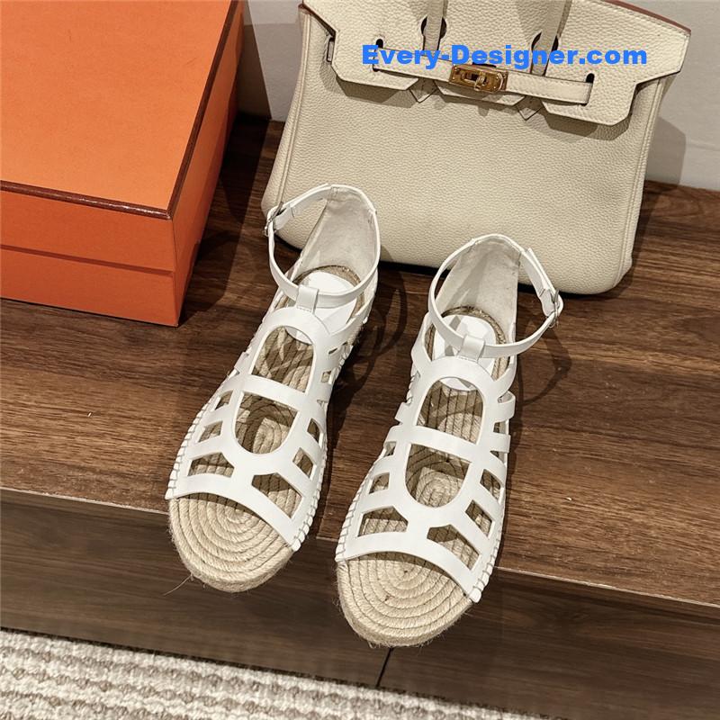 H**me5 cutout pig nose espadrille sandals