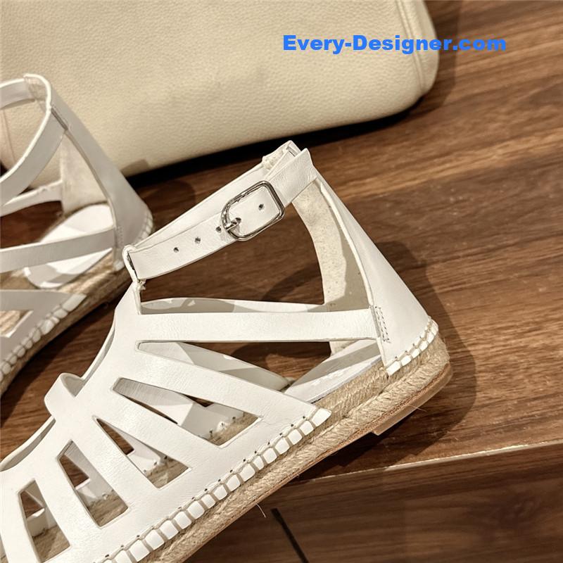 H**me5 cutout pig nose espadrille sandals