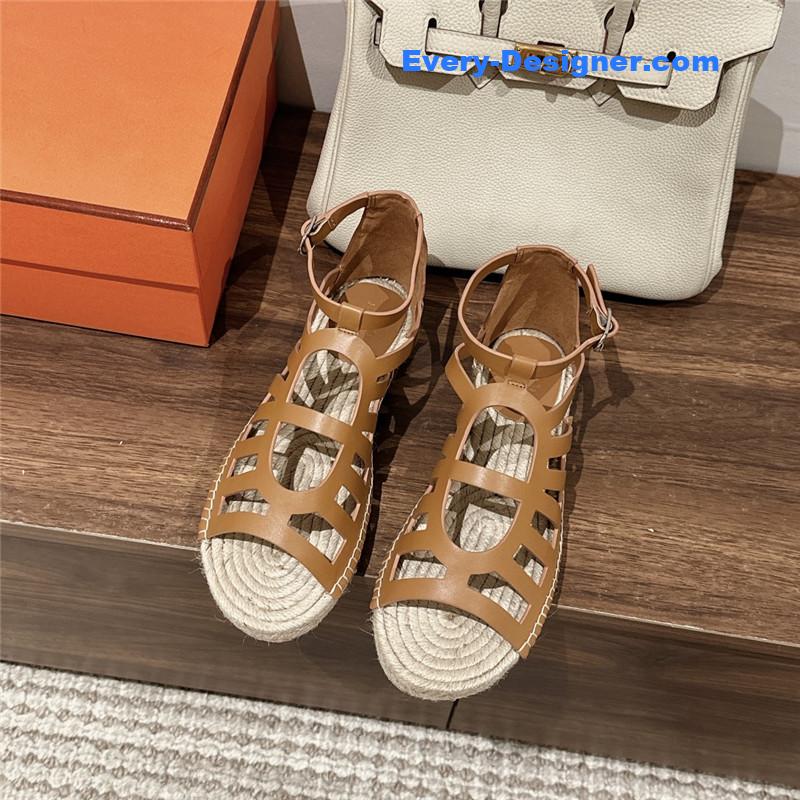 H**me5 cutout pig nose espadrille sandals