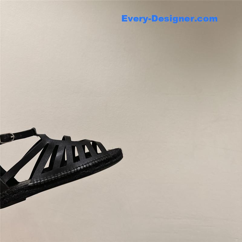 Hermes cutout pig nose espadrille sandals