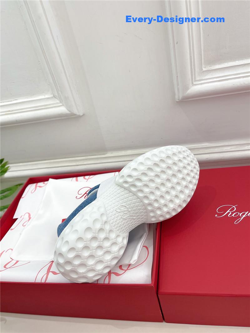 Roger vivier classic diamond buckle sneakers in fabric