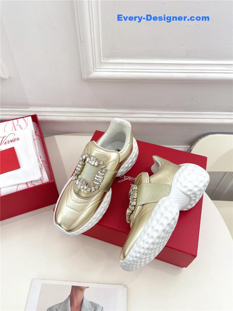 Roger vivier classic diamond buckle sneakers in fabric