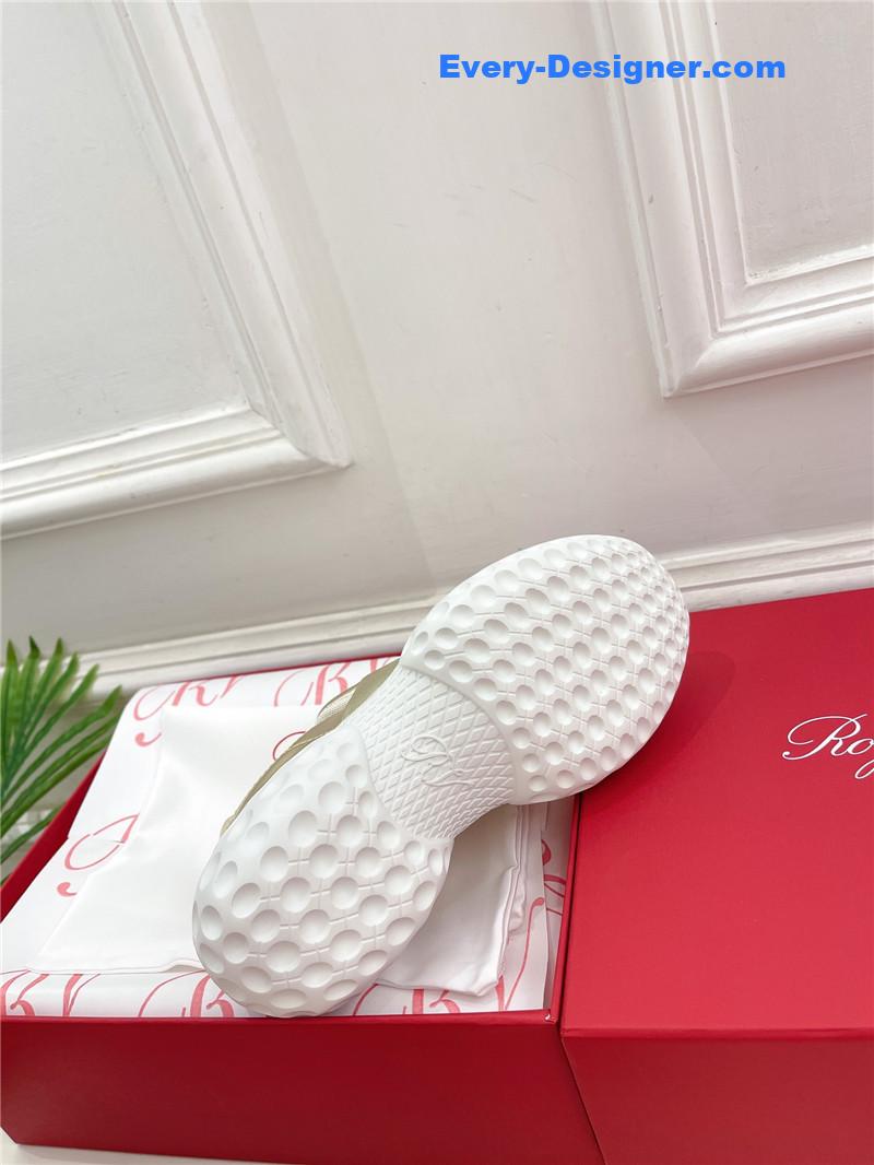 Roger vivier classic diamond buckle sneakers in fabric