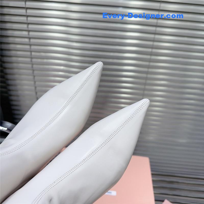 M1um1u autumn and winter new pointed mid-calf boots boots