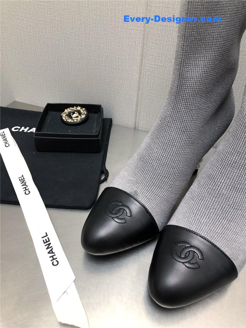 CC diamond double C buckle stiletto boots