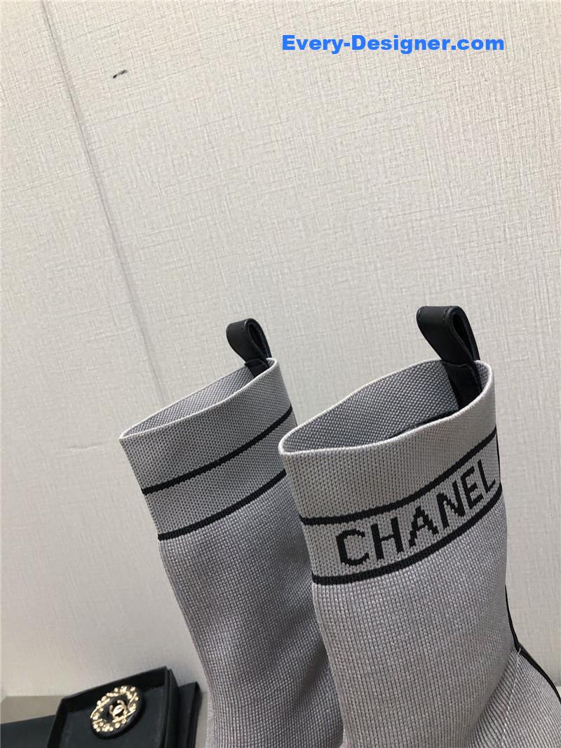 CC diamond double C buckle stiletto boots