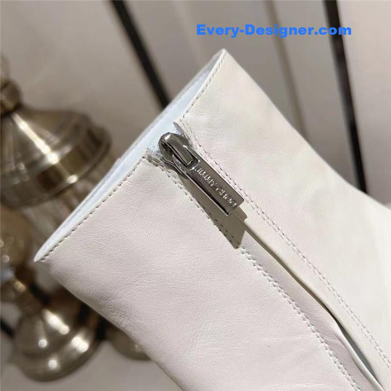 J1m*y Ch00 black patent leather block heel ankle boots