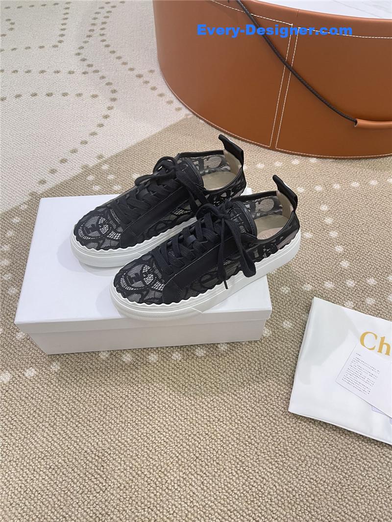 Chloe Classic Petal Sole Summer Lace Loafers