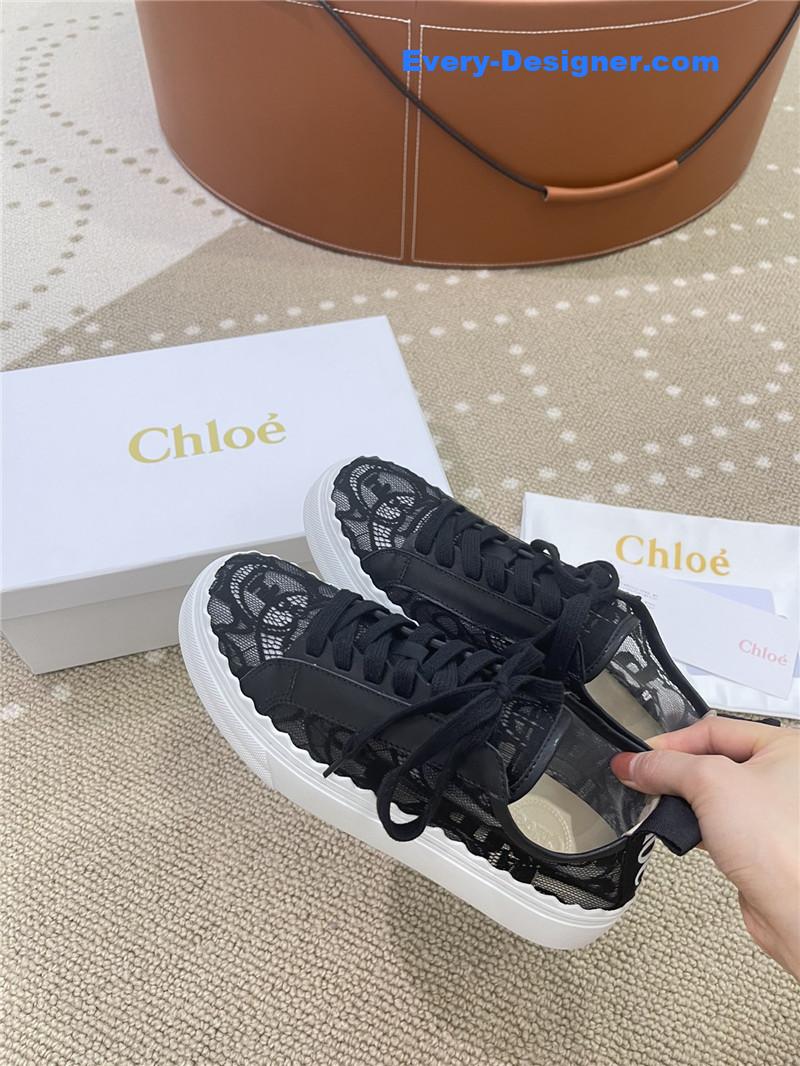 Chloe Classic Petal Sole Summer Lace Loafers