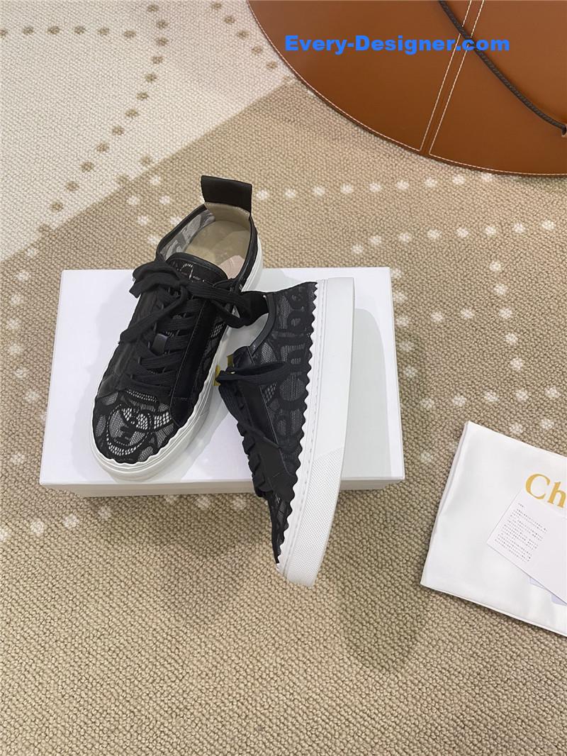 Chloe Classic Petal Sole Summer Lace Loafers