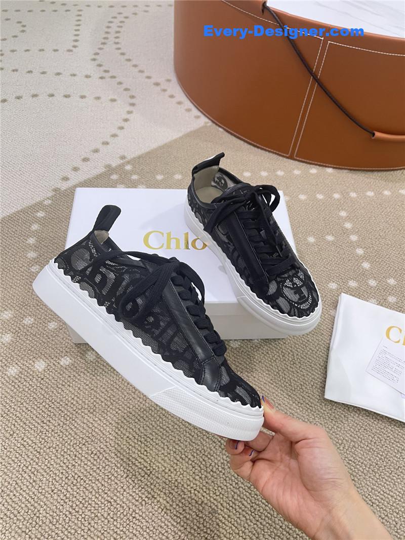 Chloe Classic Petal Sole Summer Lace Loafers