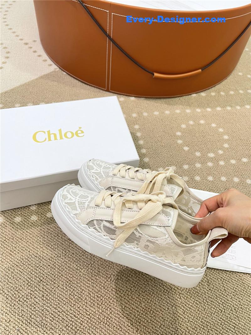 Chloe Classic Petal Sole Summer Lace Loafers