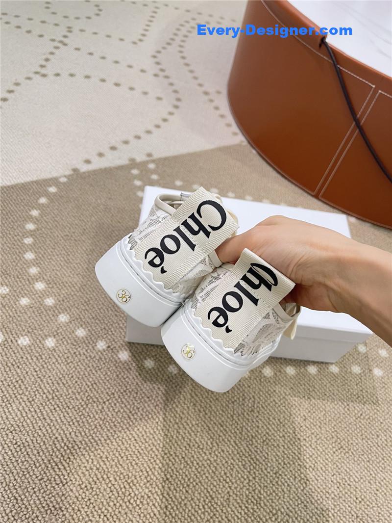 Chloe Classic Petal Sole Summer Lace Loafers