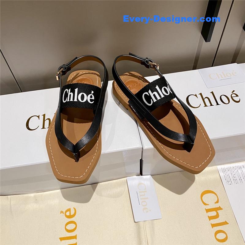 Chloe Cross Woven Strap Flip Sandals