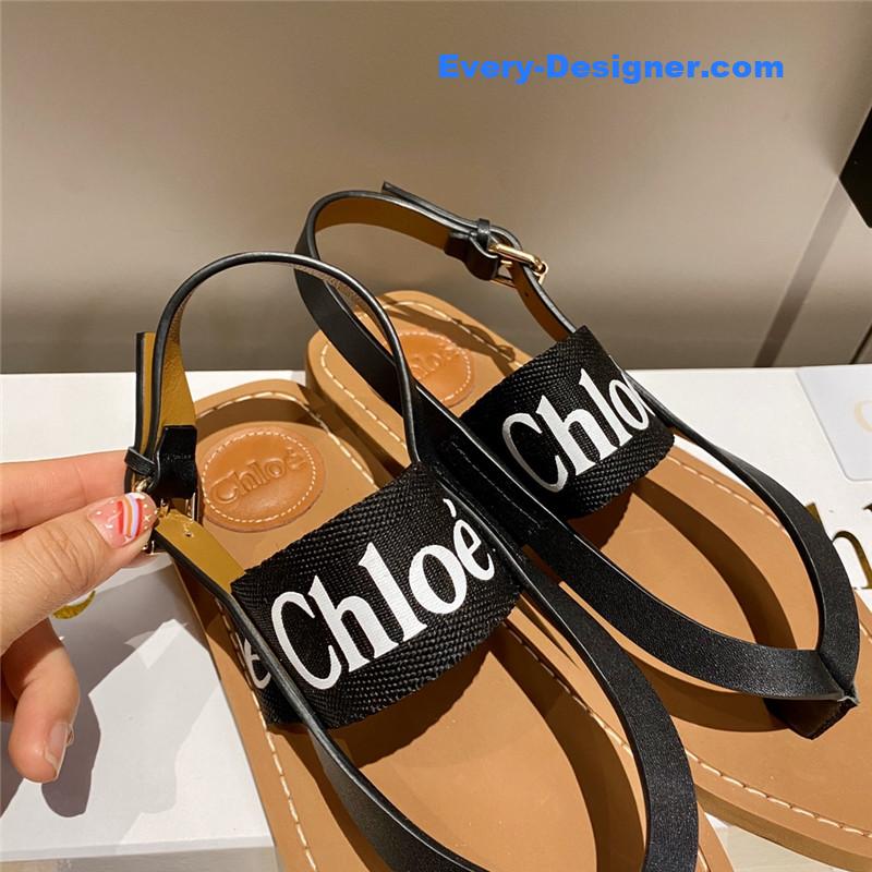 Chloe Cross Woven Strap Flip Sandals