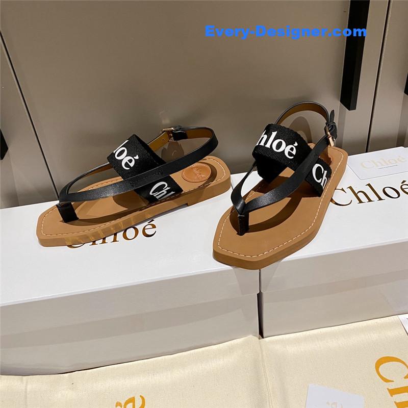 Chloe Cross Woven Strap Flip Sandals