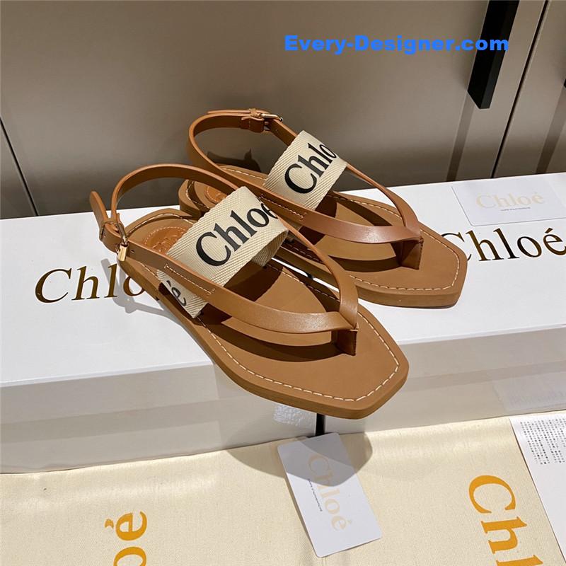 Chloe Cross Woven Strap Flip Sandals