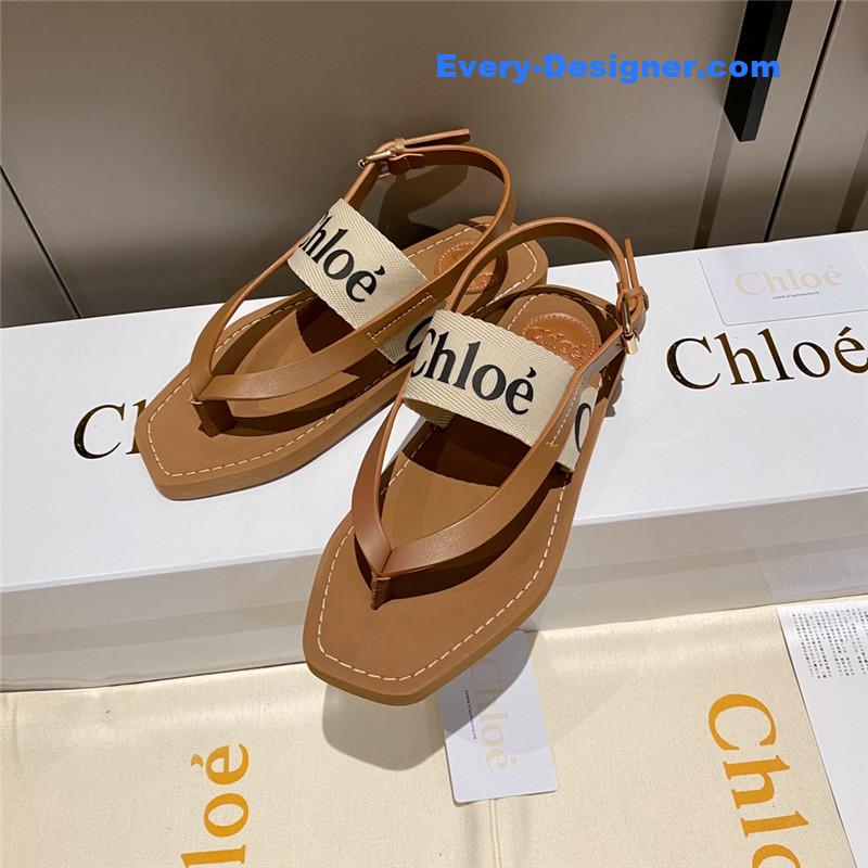 Chloe Cross Woven Strap Flip Sandals