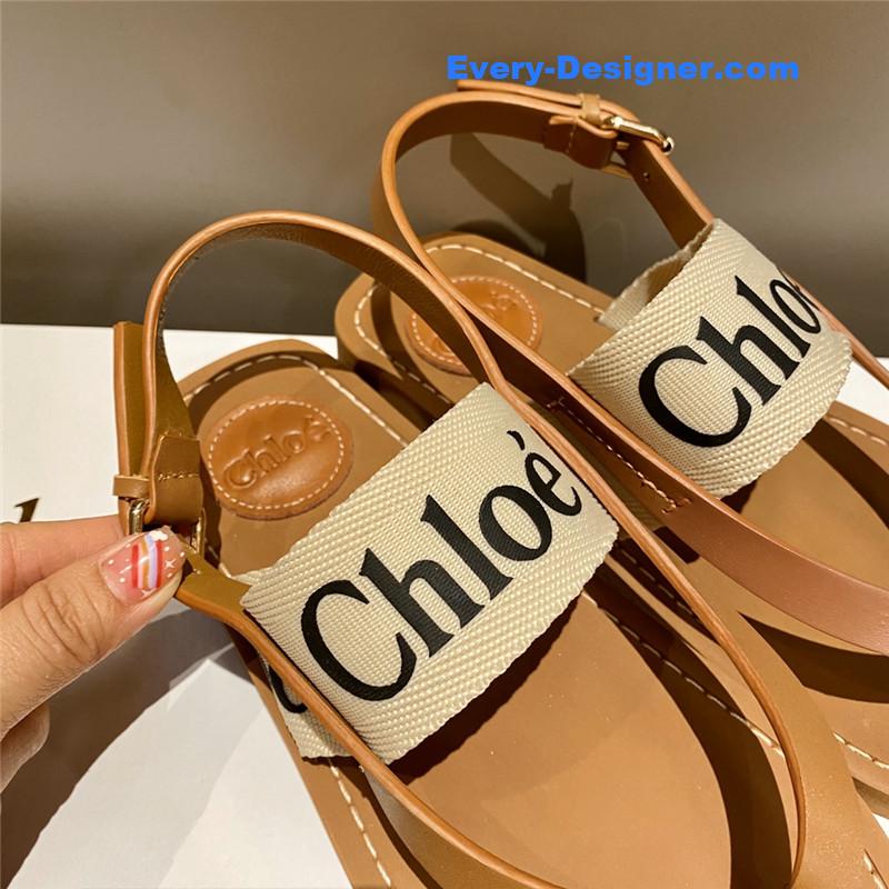 Chloe Cross Woven Strap Flip Sandals