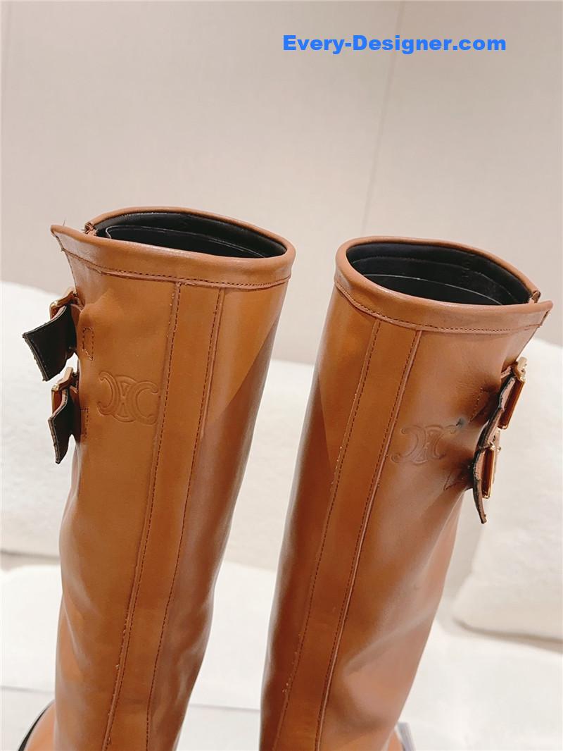 Ce1i*e belt buckle long riding boots