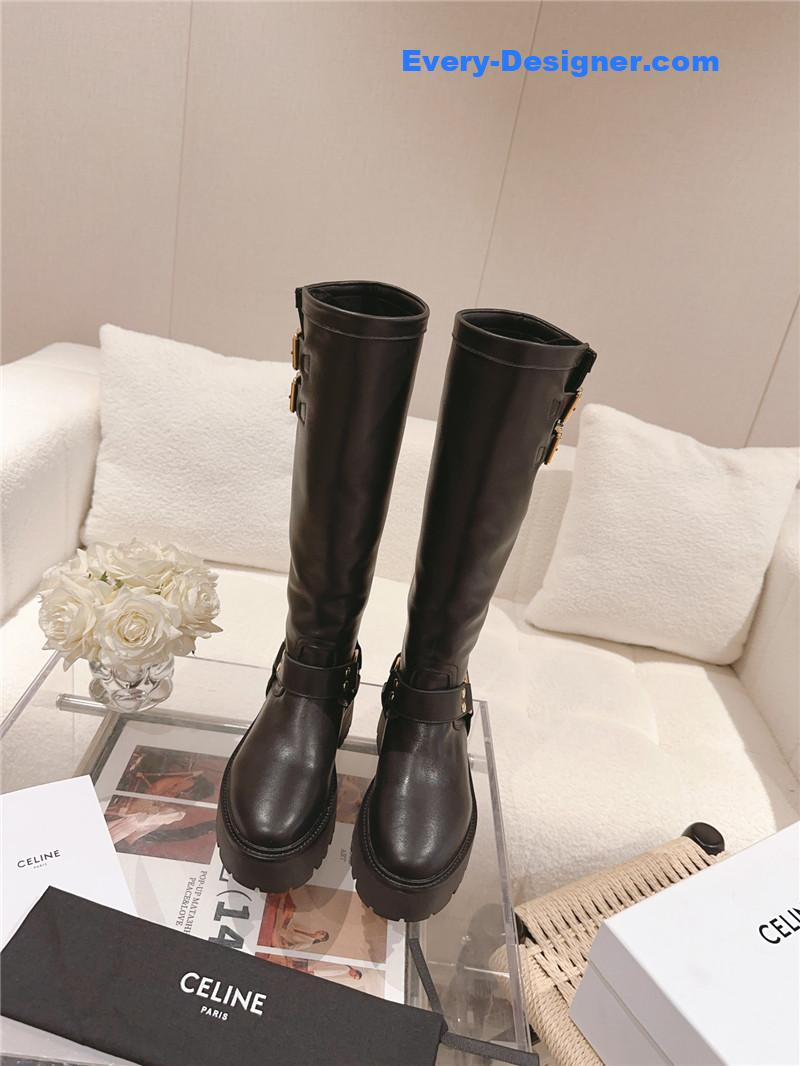 Ce1i*e belt buckle long riding boots