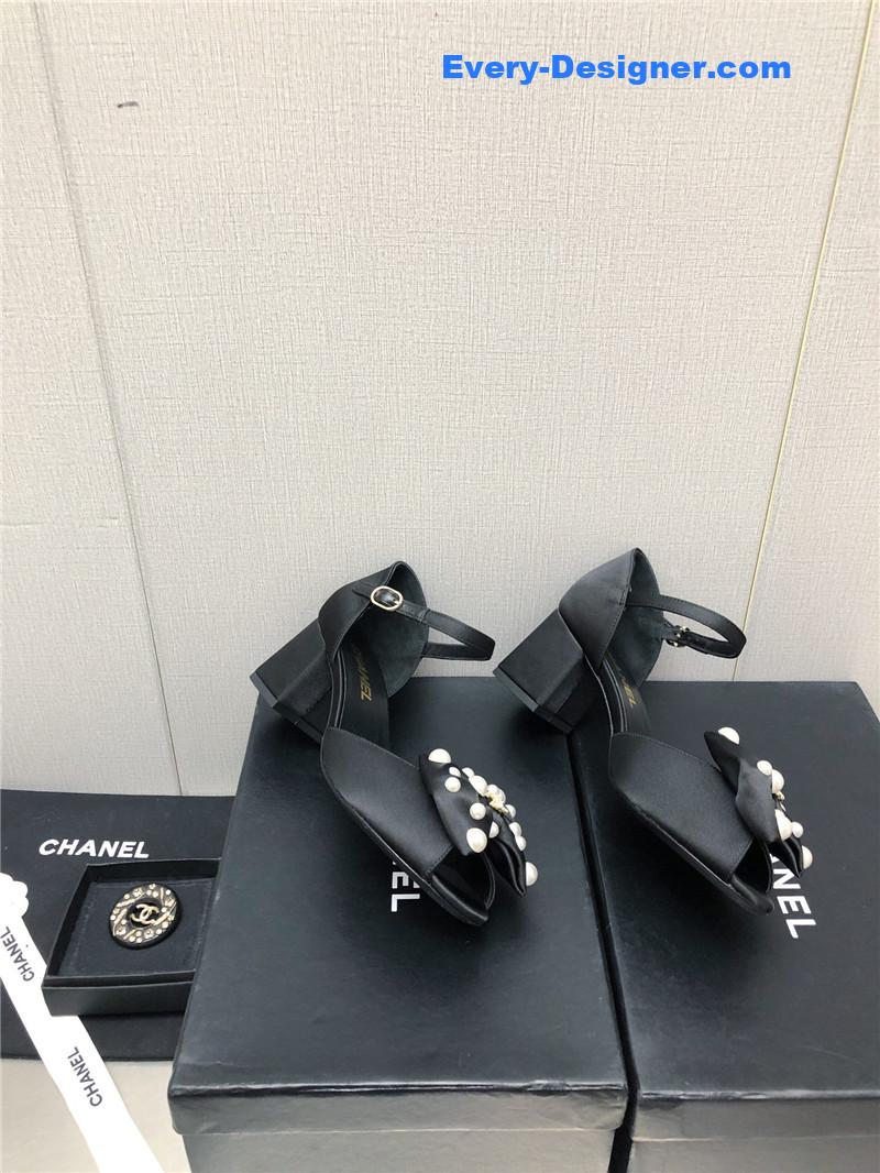 CC new small fragrant pearl buckle Mary Jane shoes