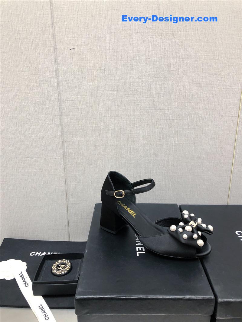 CC new small fragrant pearl buckle Mary Jane shoes