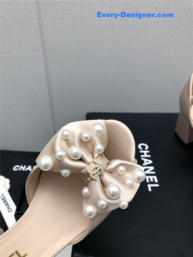 CC new small fragrant pearl buckle Mary Jane shoes