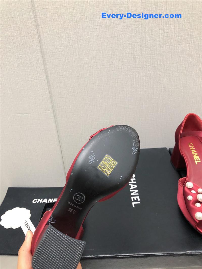 CC new small fragrant pearl buckle Mary Jane shoes