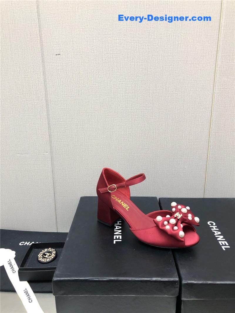 CC new small fragrant pearl buckle Mary Jane shoes