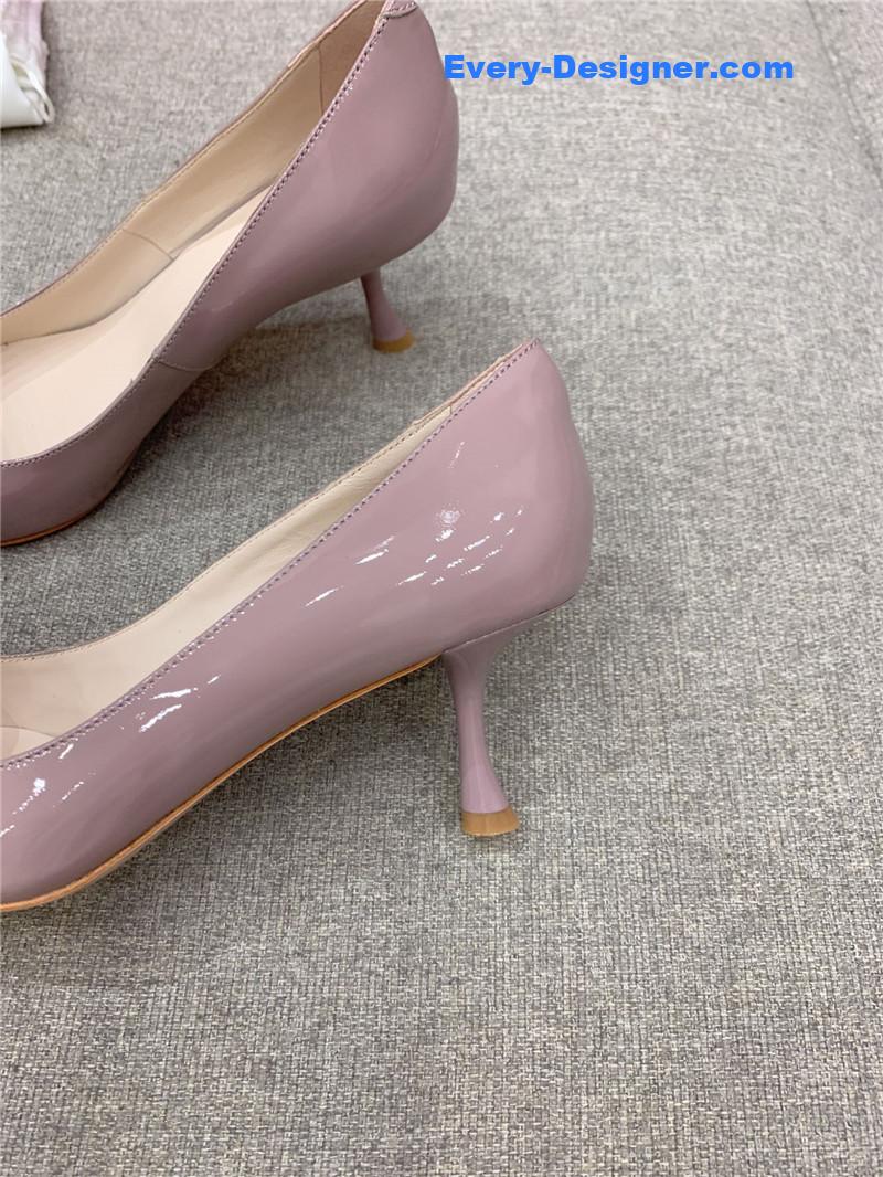 Roger vivier new leather buckle cat heel shoes