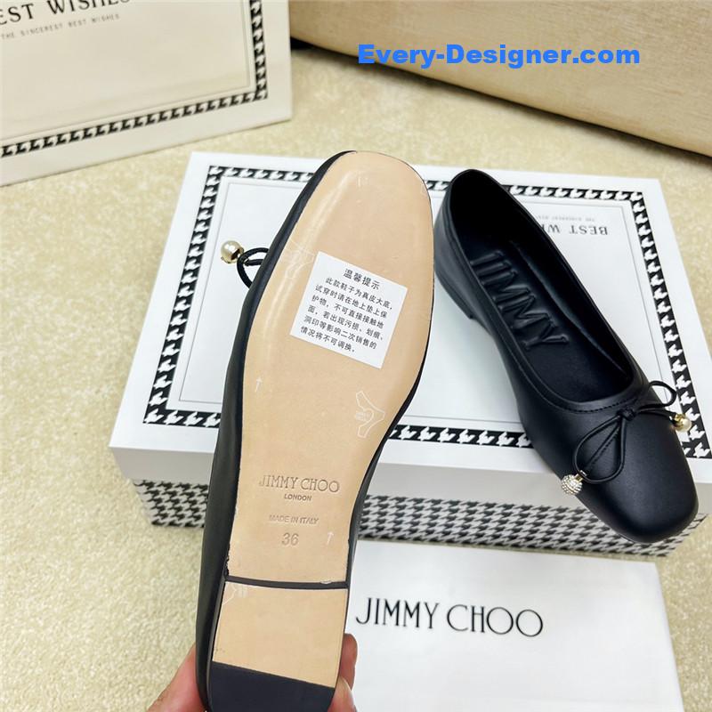 J1m*y Ch00 pearl bow ballerina flats