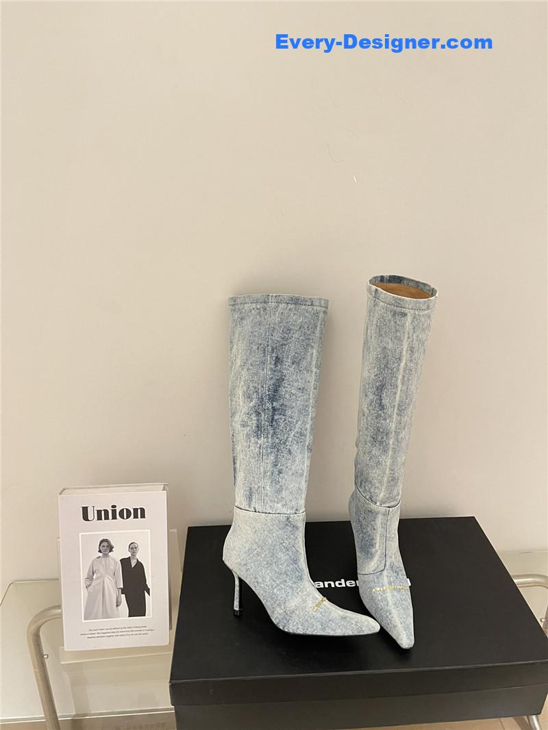 A1exa*der wang new autumn and winter pleated high boots