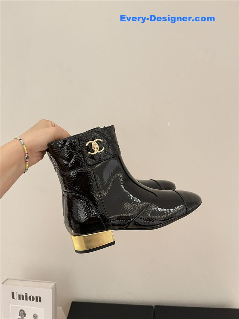 CC new round toe flat ankle boots