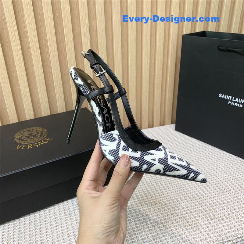 Versace open toe pumps