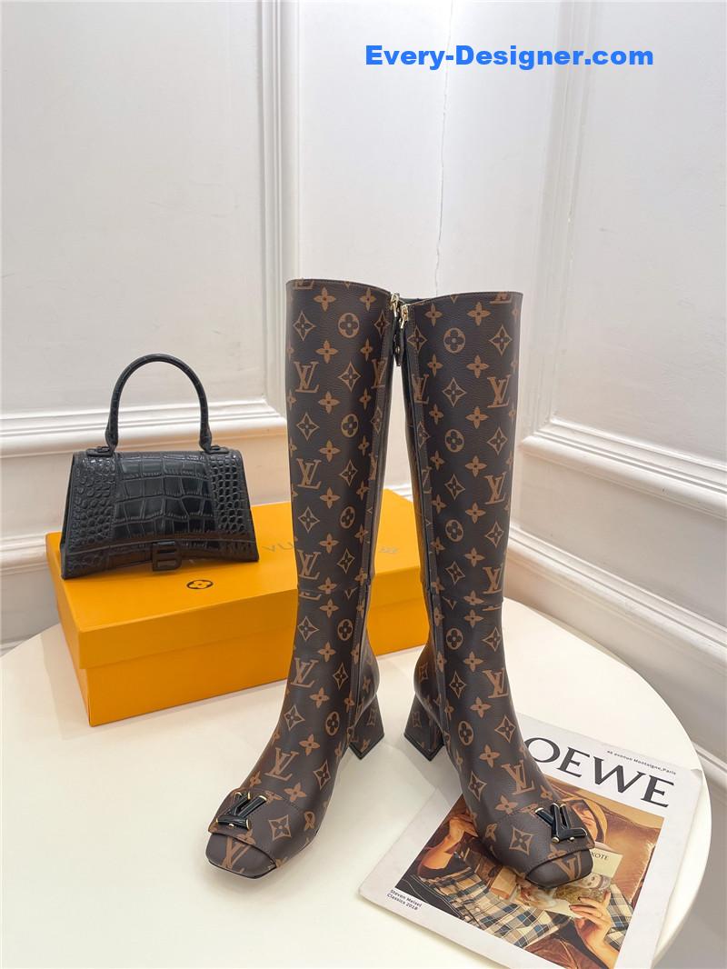 l0vis Vvtt0n lv new v-shaped chunky heel boots